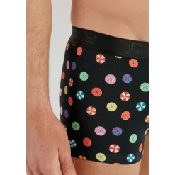 Boxer imprimé noir et parasols multicolores EN COTON ET MODAL – FABIAN