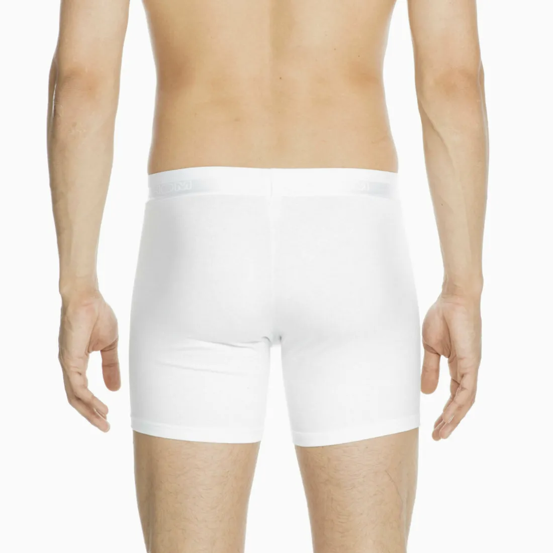 Boxer long avec ouverture homme en coton et modal blanc