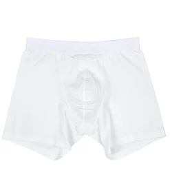 Boxer long avec ouverture homme en coton et modal blanc