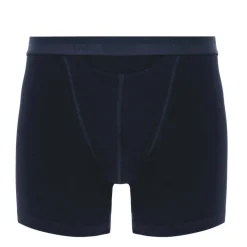 Boxer long avec ouverture homme en coton et modal bleu marine
