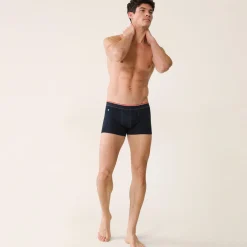 Boxer marine en coton