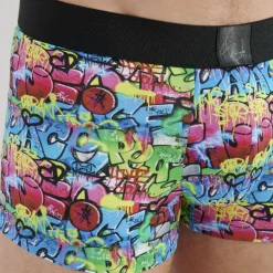 BOXER MULTICOLORE EN MICROFIBRE – GRAFFITI WALL