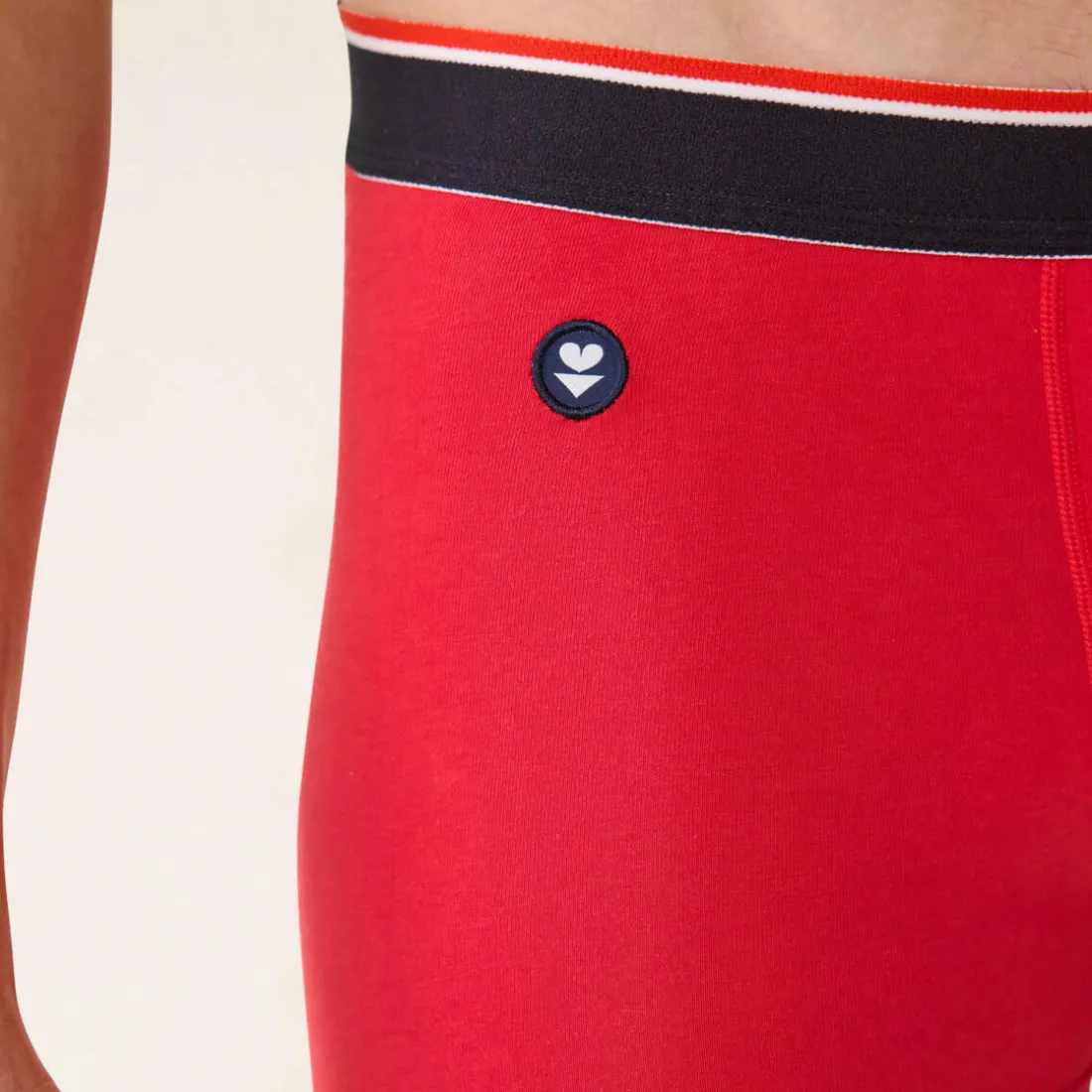 Boxer rouge en coton