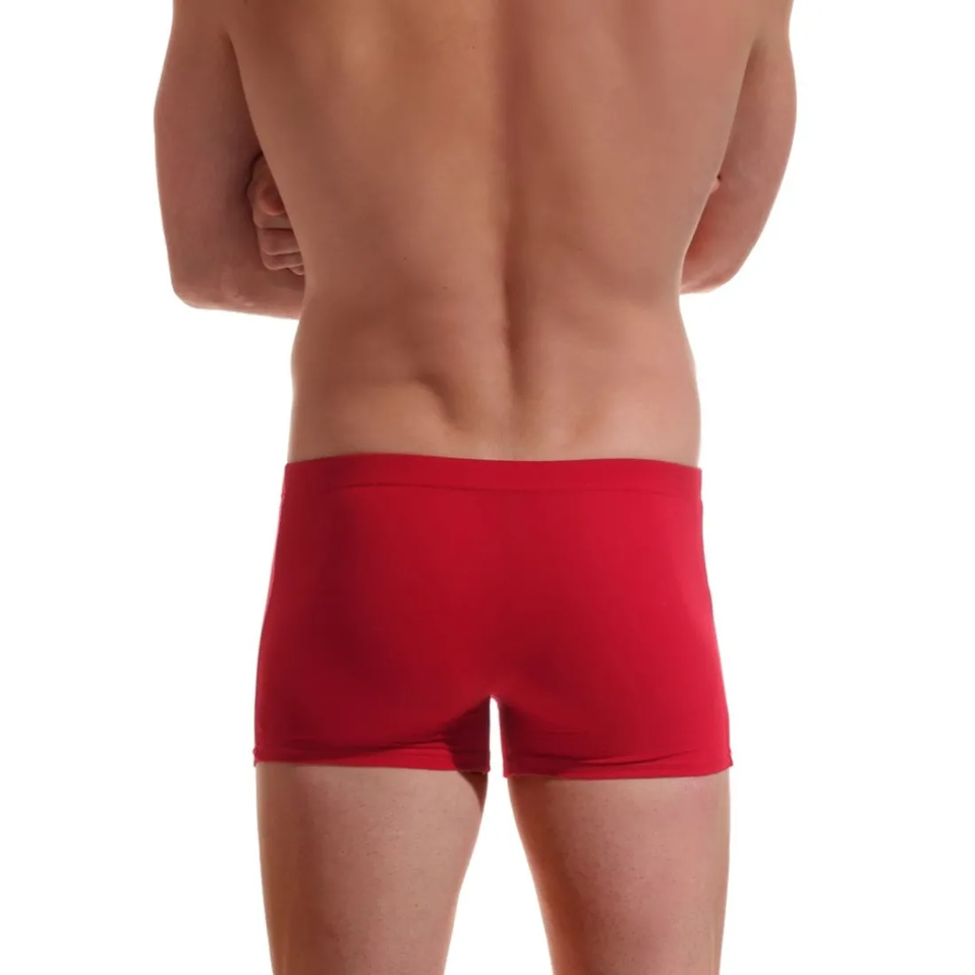 Boxer rouge sans élastique en coton