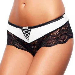 Boxer string noir/ivoire Milan POMM'POIRE