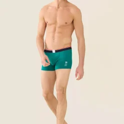 Boxer vert en coton