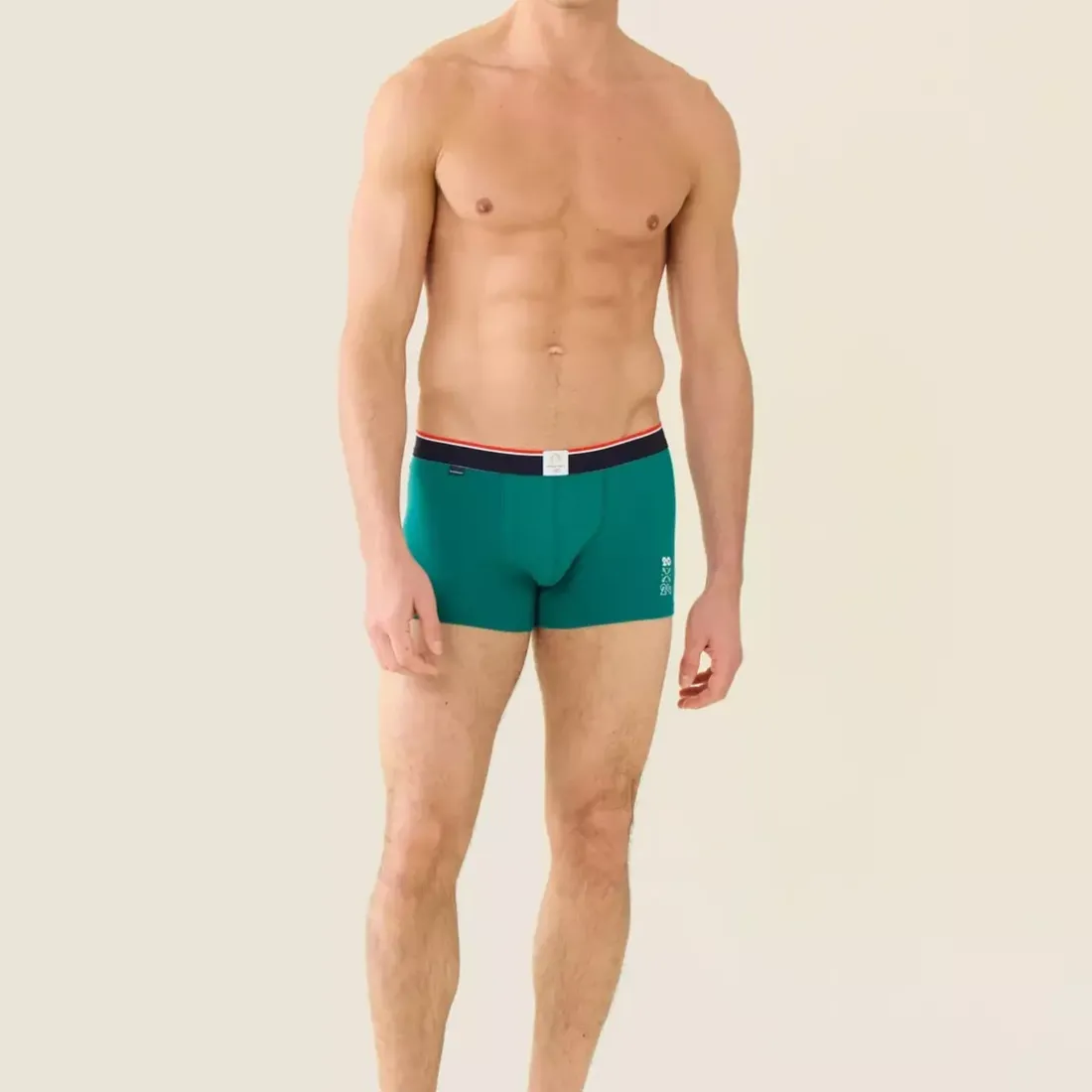 Boxer vert en coton