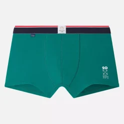 Boxer vert en coton