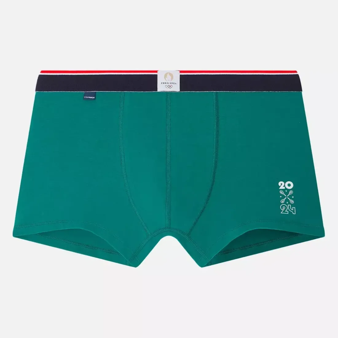 Boxer vert en coton