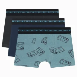 Boxer x3 - multicolore en coton bleu nuit/gris foncé