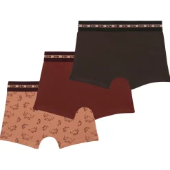 Boxer x3 - multicolore en coton dinosaure/bordeaux/chocolat