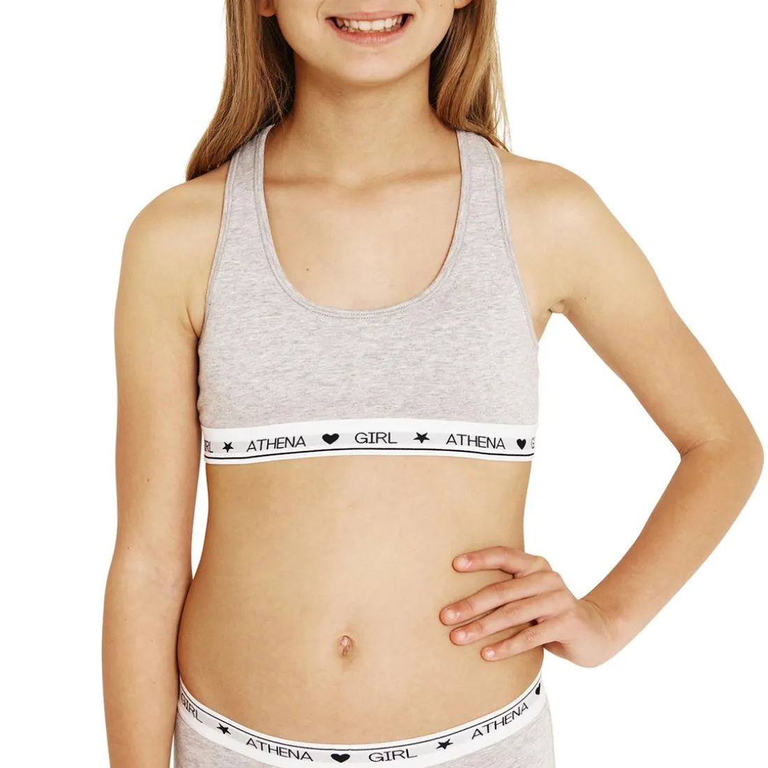Brassière à coques amovibles fille Coton Ultra Doux Girl by Gris
