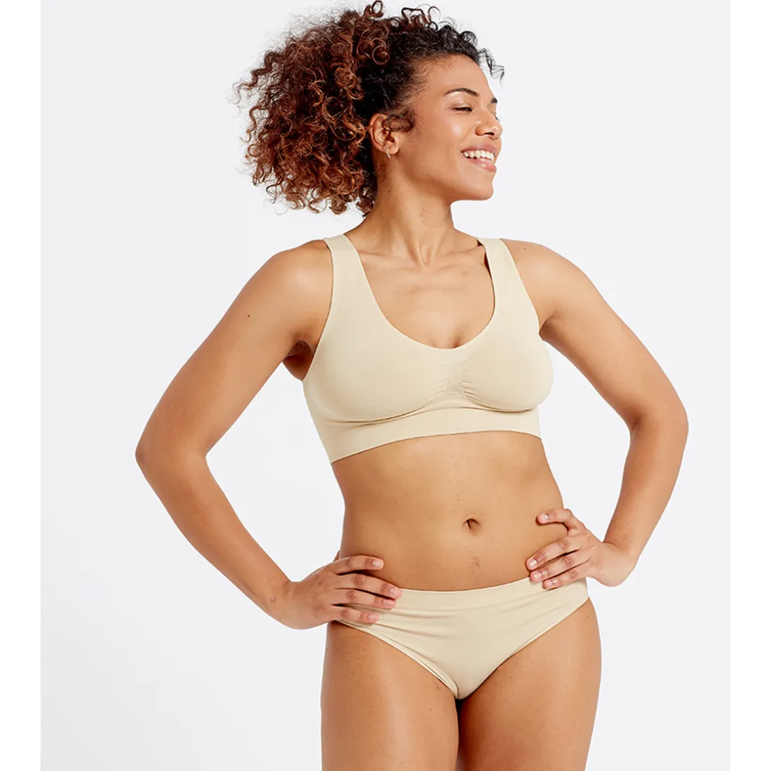 Brassière sans armatures à bretelles larges beige