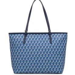 Cabas Epaule Zippé L IKON Bleu - Lancaster en tissu