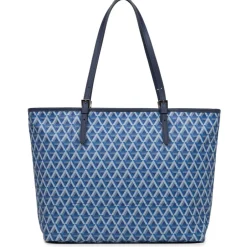 Cabas Epaule Zippé L IKON Bleu - Lancaster en tissu