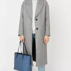 Cabas Epaule Zippé L IKON Bleu - Lancaster en tissu