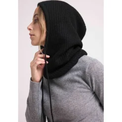 Cagoule unisexe TESSA en cachemire noir