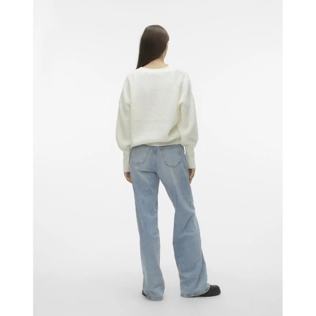 Cardigan col en v Blanc