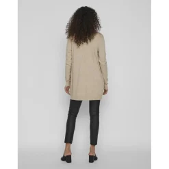 Cardigan col fendu marron en viscose Lana