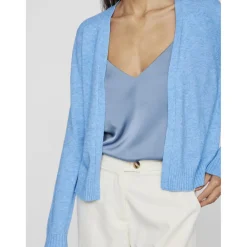Cardigan court à maille en viscose Ril turquoise Gigi