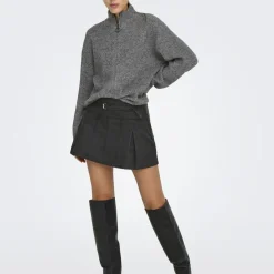 Cardigan en maille col zippé Tokyo gris Fleur