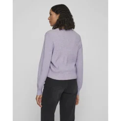 Cardigan en maille poignets côtelés col fendu Amy