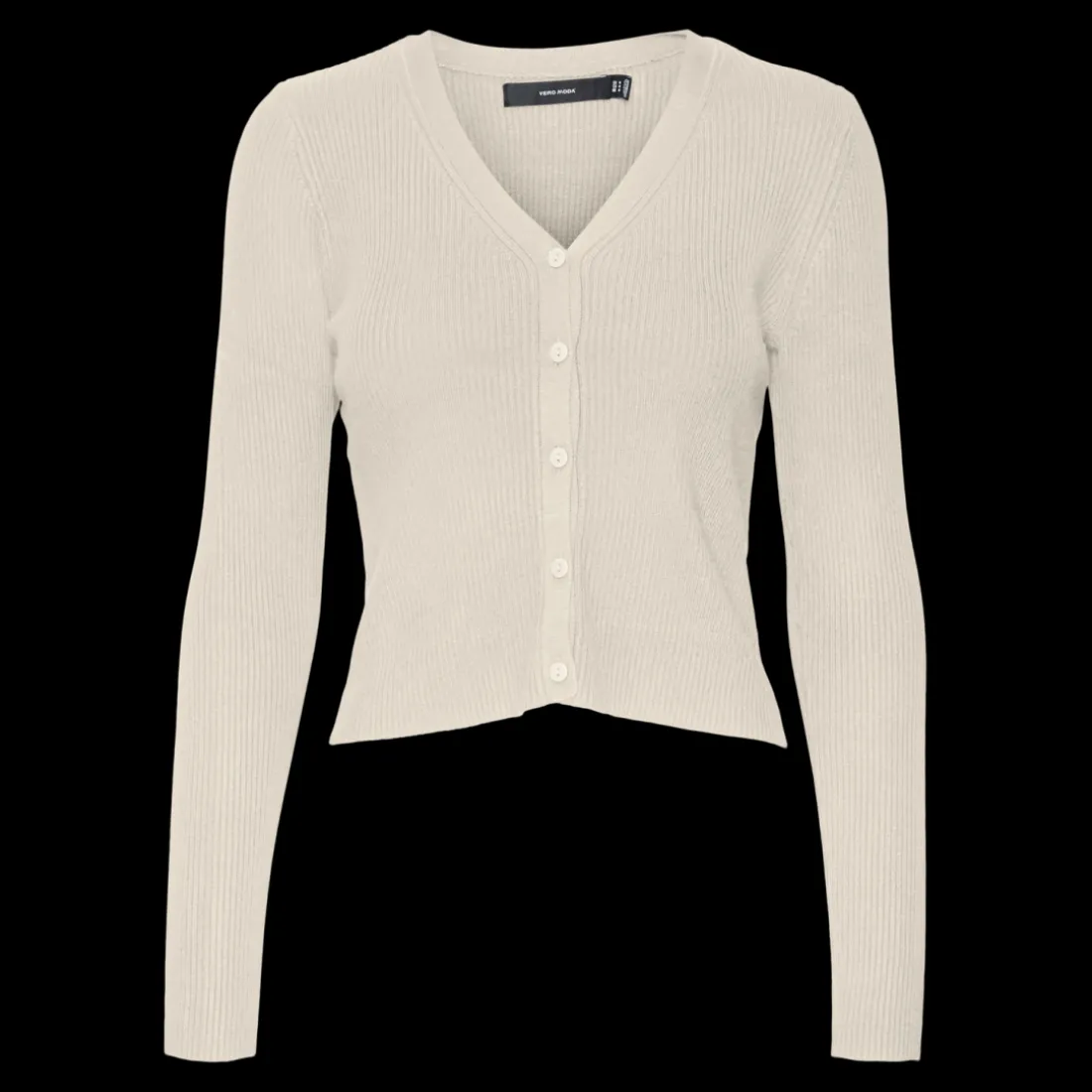 Cardigan fermeture par bouton court col en v manches longues gris Anna