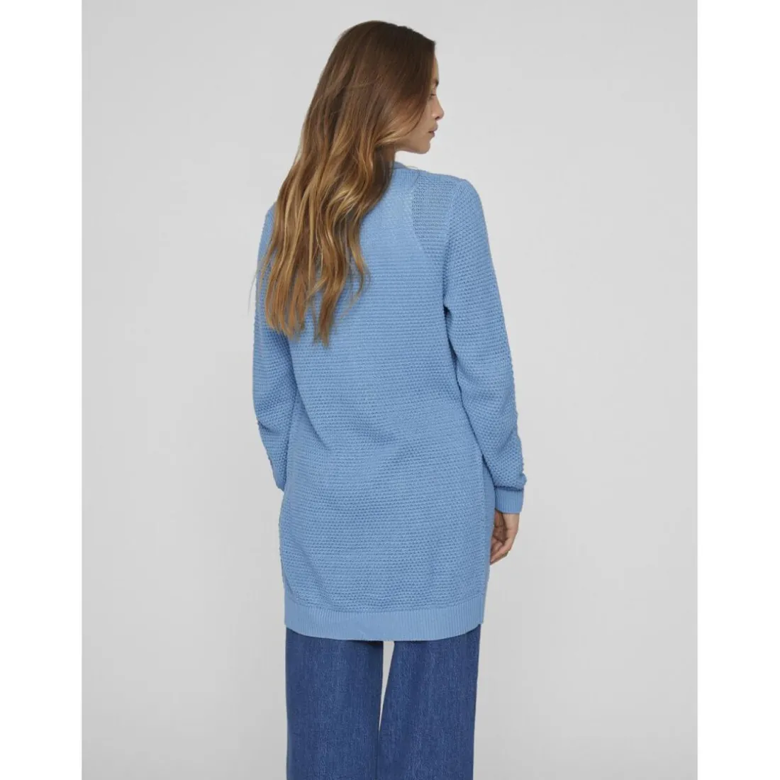 Cardigan manches longues en maille Idalo turquoise Alma