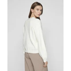 Cardigan manches longues en viscose Ril blanc Faye