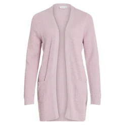 Cardigan manches longues en maille Idalo violet en coton Zola