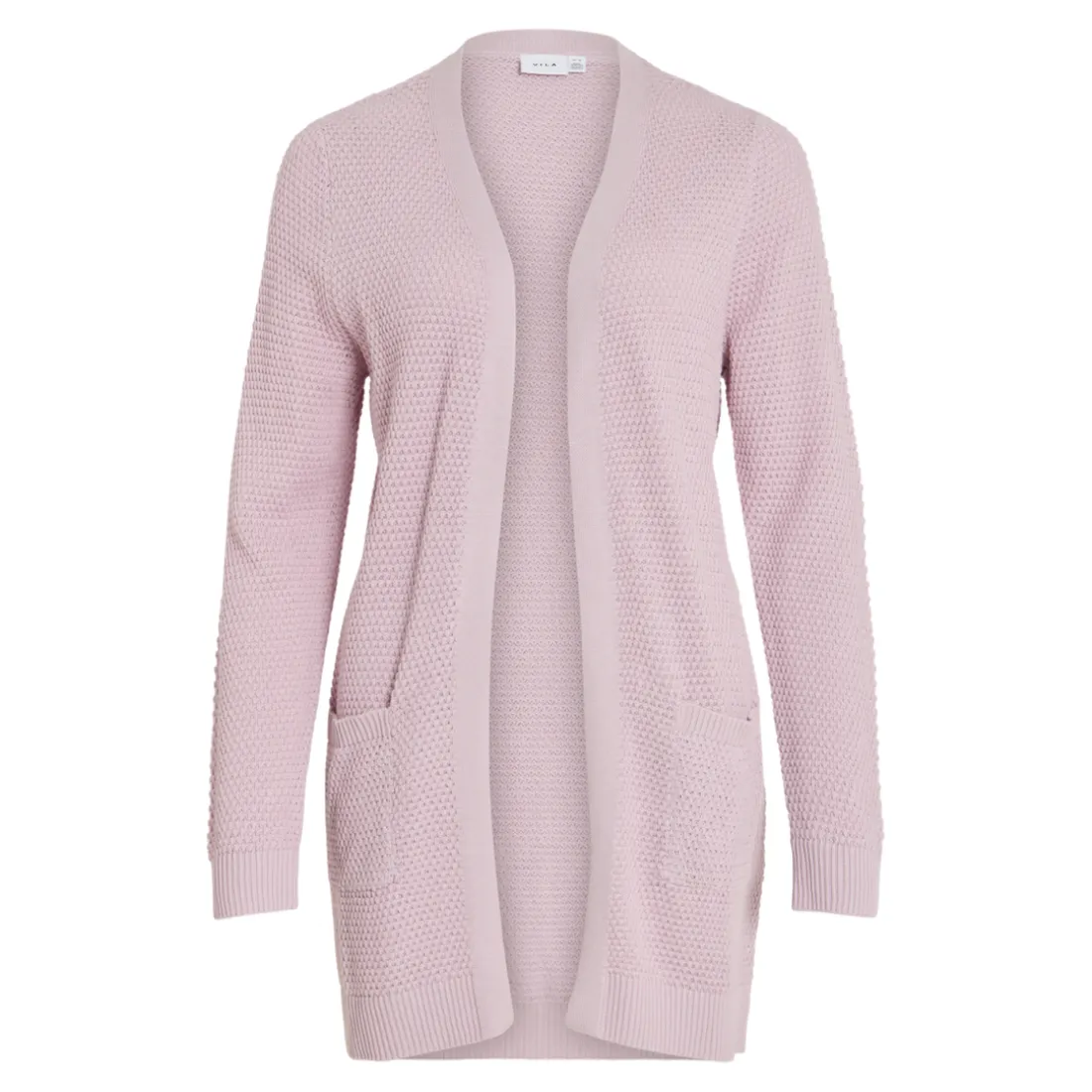 Cardigan manches longues en maille Idalo violet en coton Zola