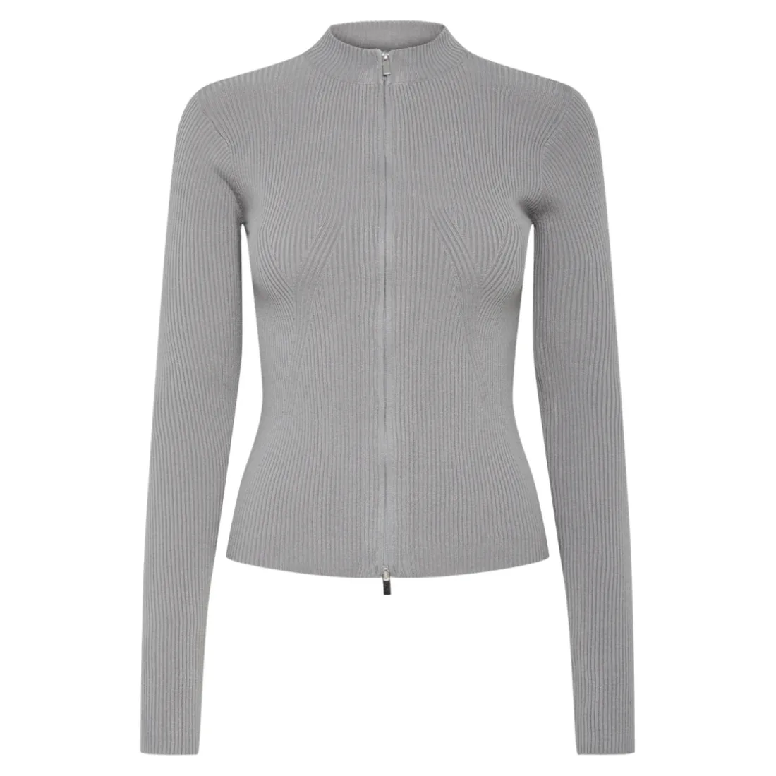 Cardigan manches longues Crista gris en viscose Kaye