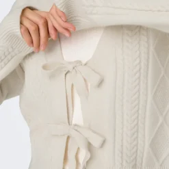 Cardigan Onlfias à noeud - Blanc cassé en viscose Eva