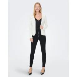 Cardigans Col rond Manches longues blanc en coton