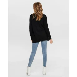 Cardigans en maille Col en V Manches longues Coupe plus longue noir Queen