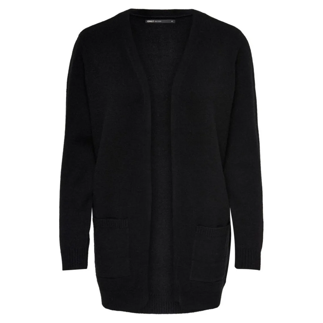 Cardigans en maille Col en V Manches longues Coupe plus longue noir Queen