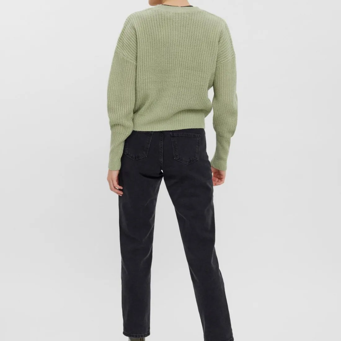 Cardigans en maille Col en V Manches longues vert Zola