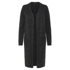 Cardigans en maille Col rond Manches longues Coupe longue noir