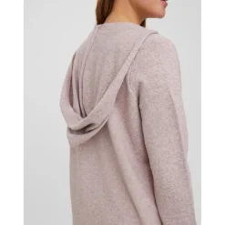 Cardigans en maille Sweat à capuche Manches longues Coupe longue violet