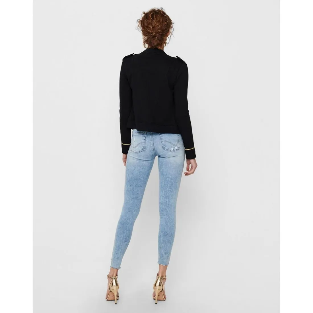 Cardigans en molleton Col rond Manches longues noir