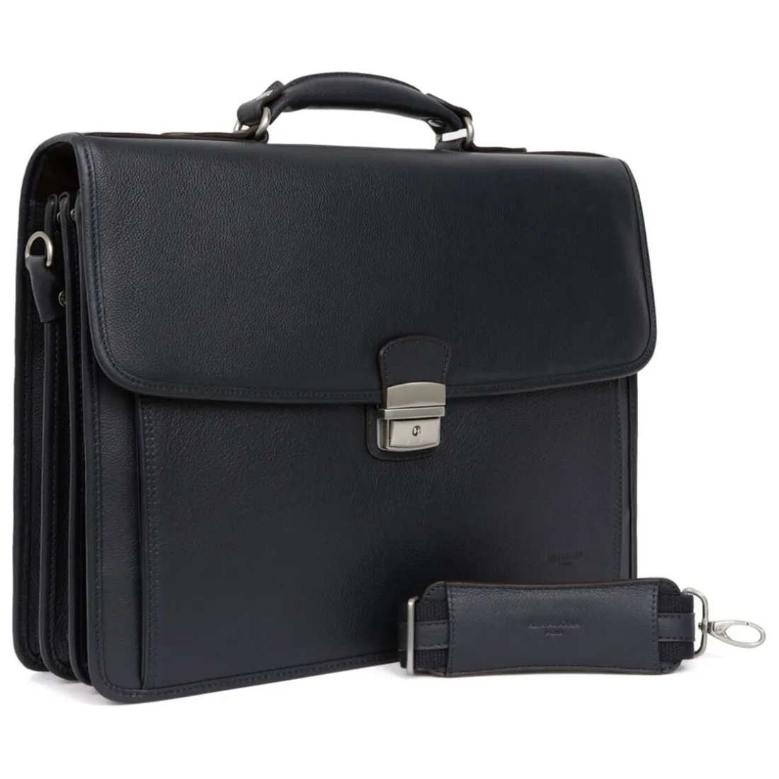 Cartable A4 Cuir CONFORT Marine Zane