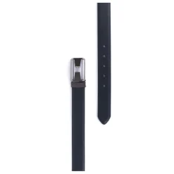 Ceinture ajustable - Croûte de cuir de vachette noir Lino