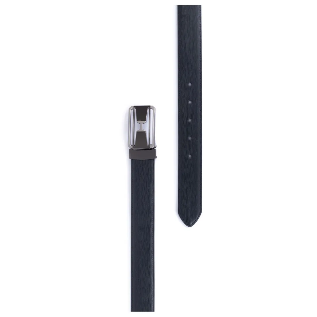 Ceinture ajustable - Croûte de cuir de vachette noir Lino