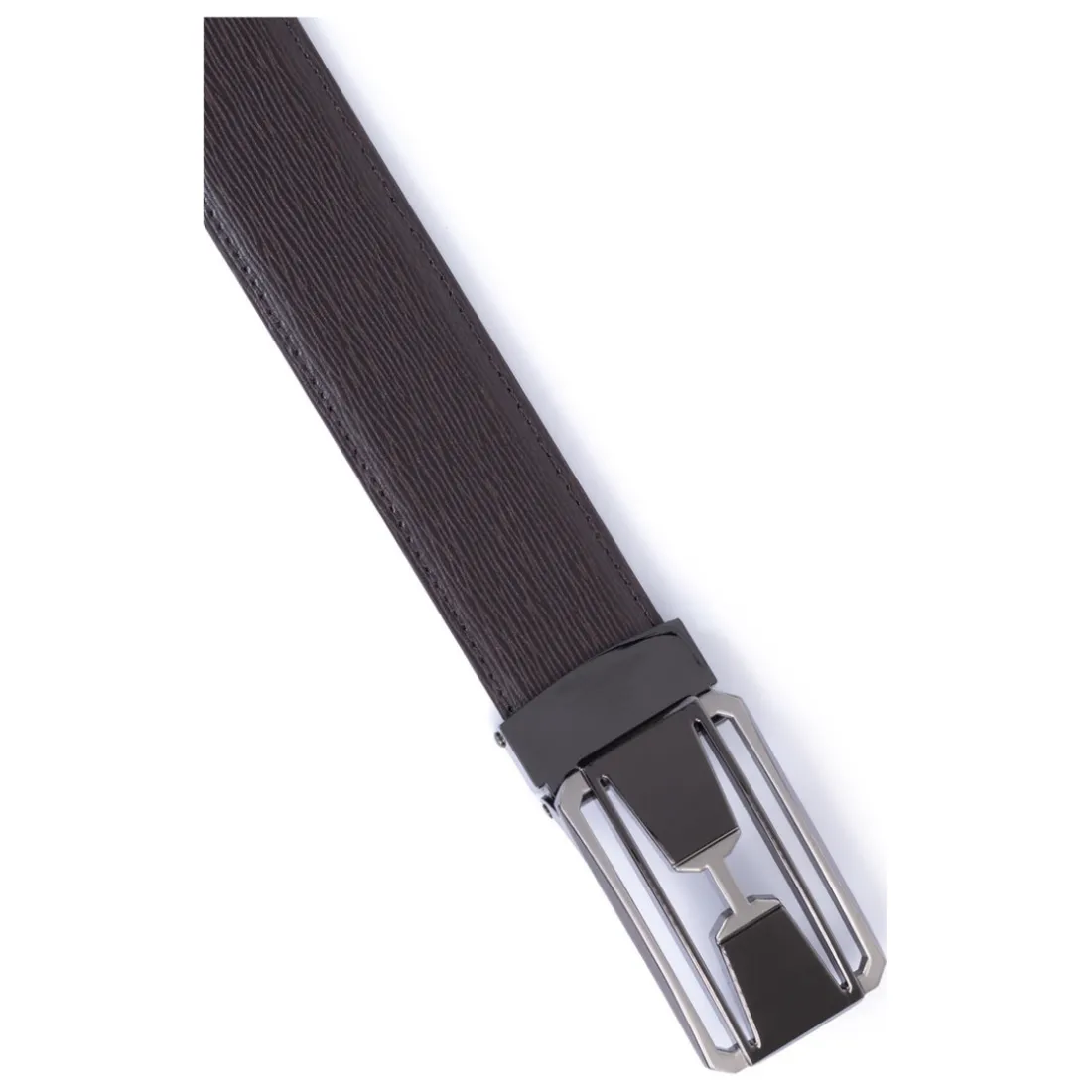 Ceinture ajustable - Croûte de cuir de vachette marron foncé Carl