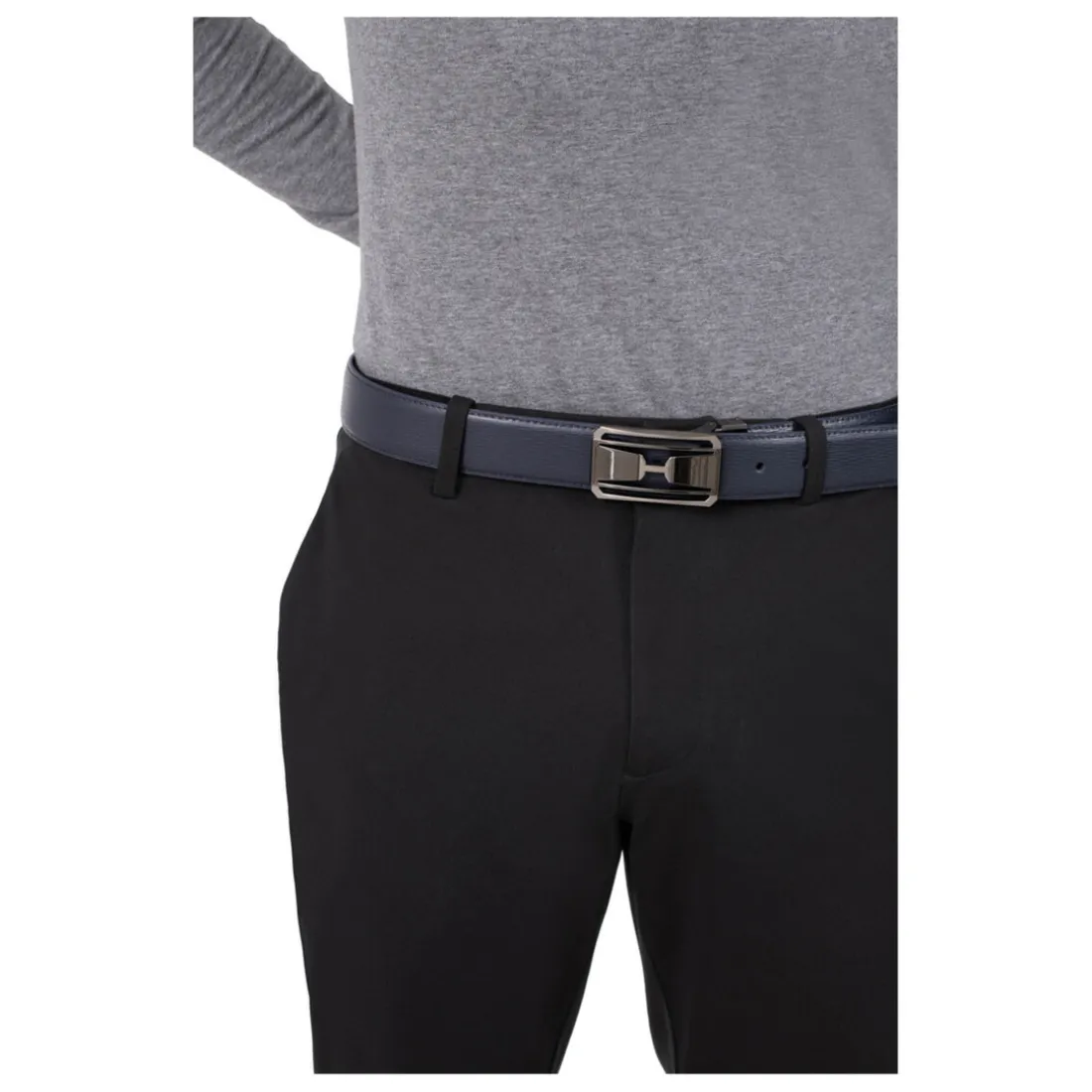 Ceinture ajustable - Croûte de cuir de vachette marron foncé Carl