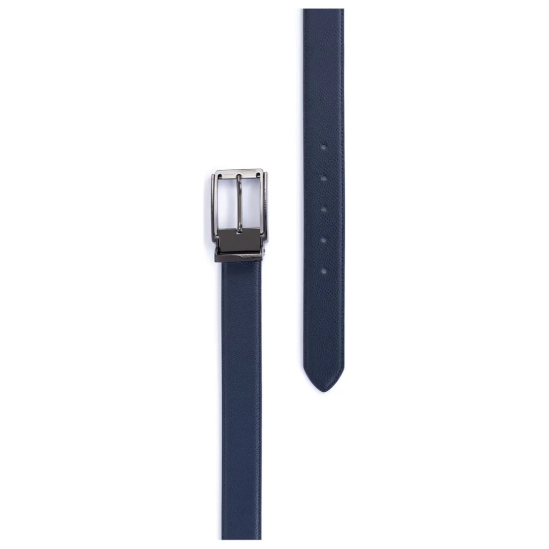 Ceinture ajustable - Croûte de cuir de vachette marine Miles