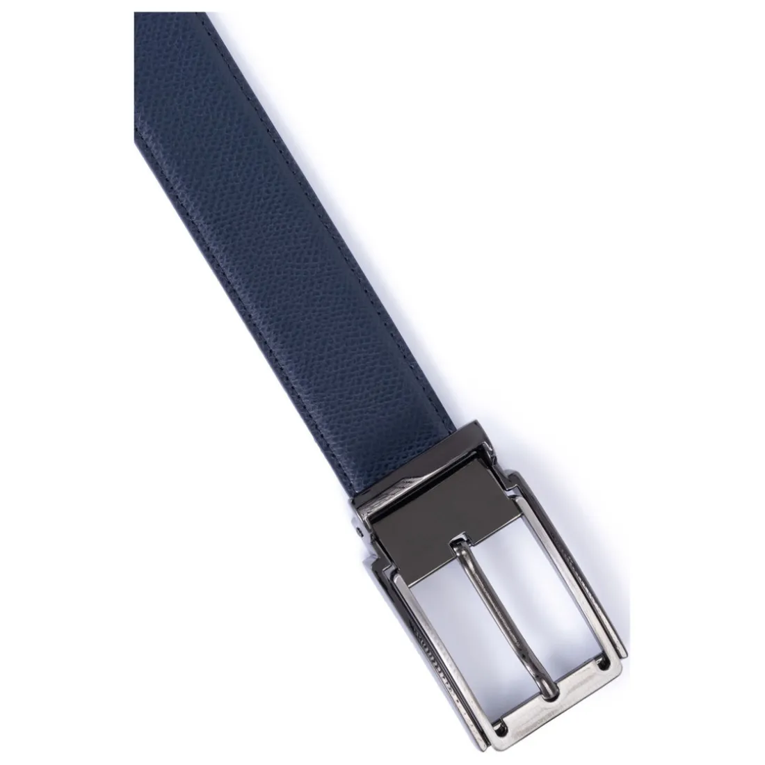 Ceinture ajustable - Croûte de cuir de vachette marine Miles