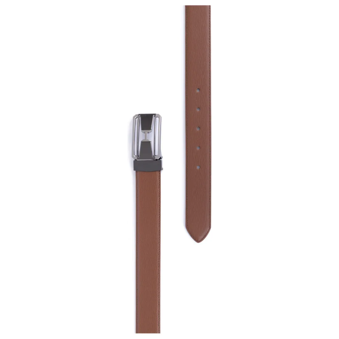 Ceinture ajustable - Croûte de cuir de vachette marron Hal
