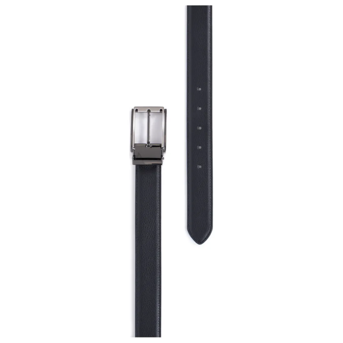 Ceinture ajustable - Cuir de vachette noir Liam