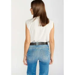 Ceinture ALOE noir en cuir Mia